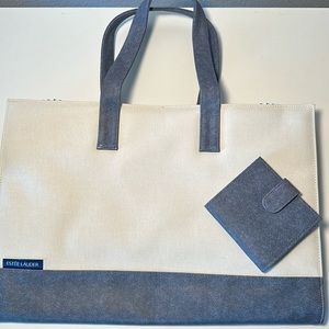 🎁 3 for $15. NWOT Estēe Lauder Beach Pool Swim Tote Bag w/Matching Wallet/Mirror